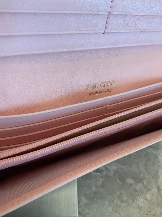 Jimmy Choo Blush Pink Star-Studded Leather wallet - Picture 6 of 16
